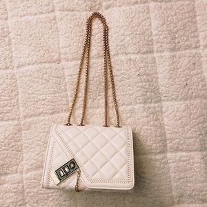 White & Gold Quilted Purse